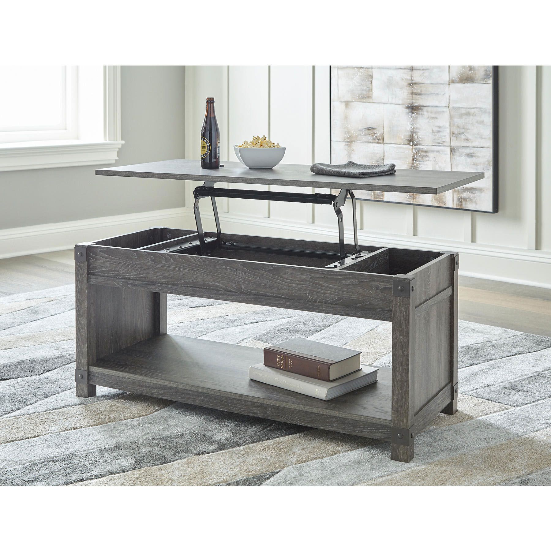 Ashley furniture deals grey coffee table