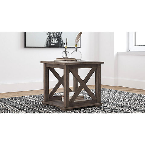 Ashley Furniture 24" Square End Table - Gray
