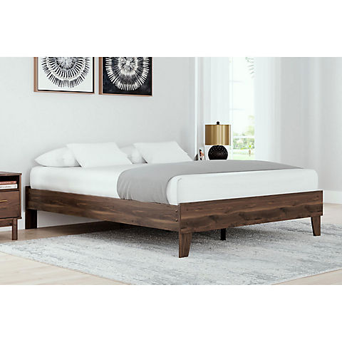 Ashley Furniture Queen Size Platform Bed - Brown