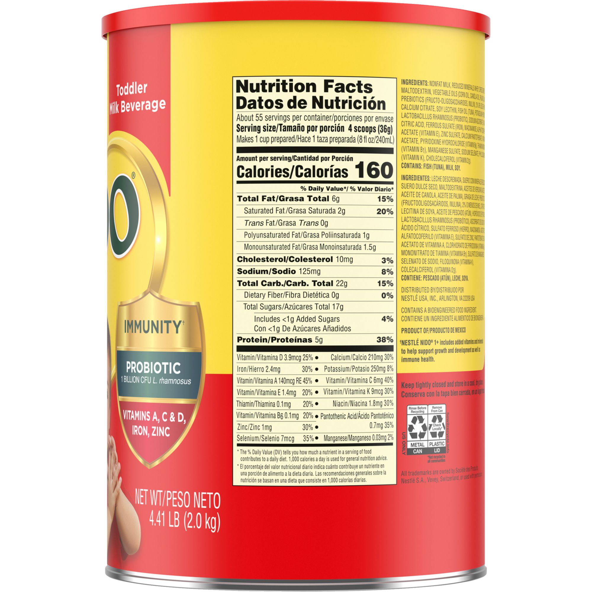 Nestle NIDO Fortificada Dry Whole Milk Powder (4.85 lb.) - Sam's Club