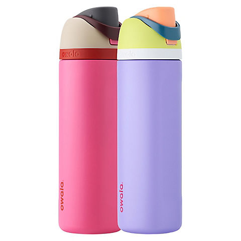 Owala FreeSip 24-oz. Stainless Steel Water Bottle, 2 pk.- Pink and Purple
