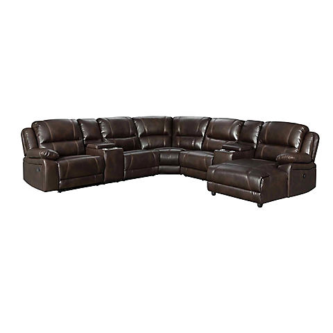 Henglin 4-Pc. Faux Leather Sectional Sofa Set - Brown