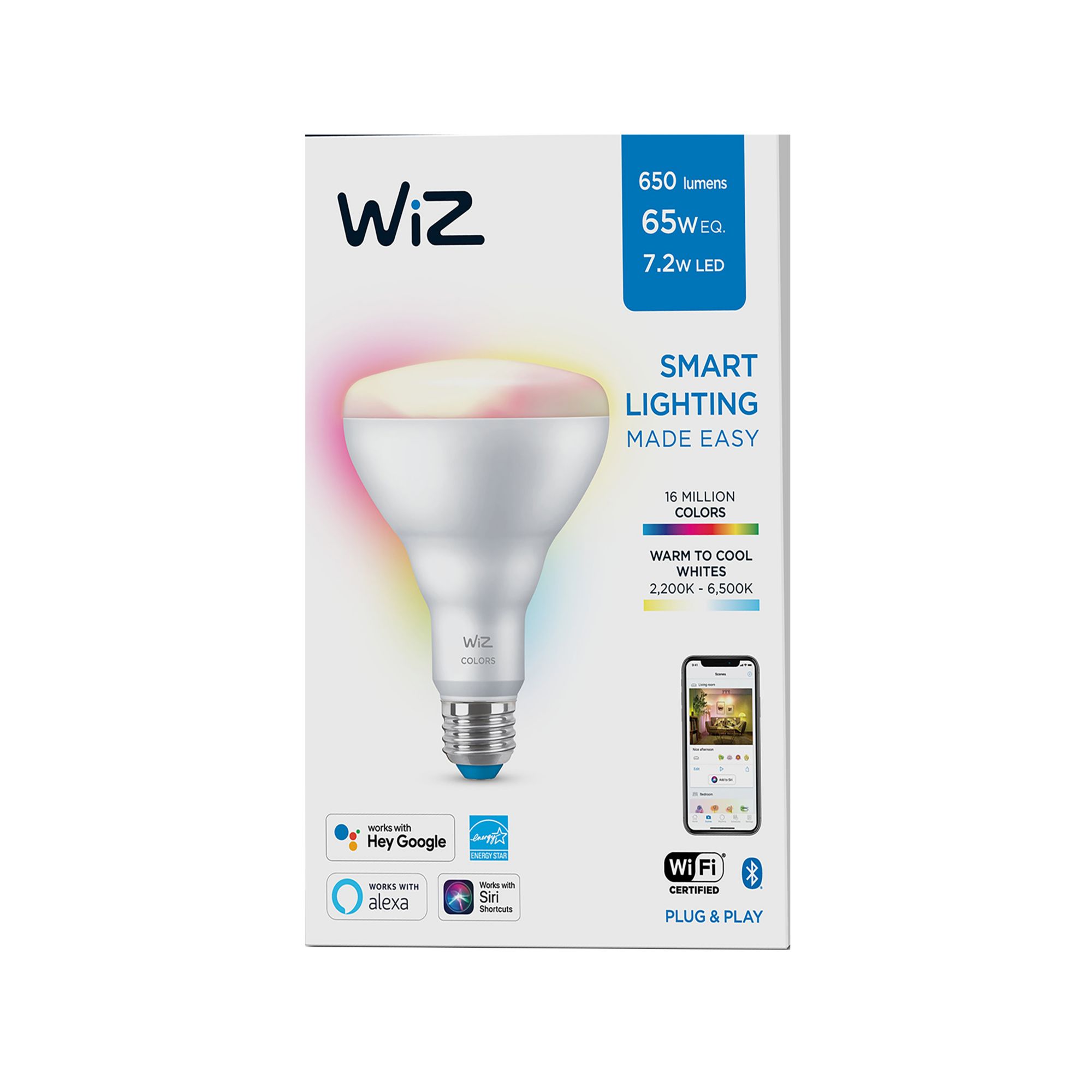 WiZ BR30 65W Equivalent LED Smart Bulb BJ s Wholesale Club