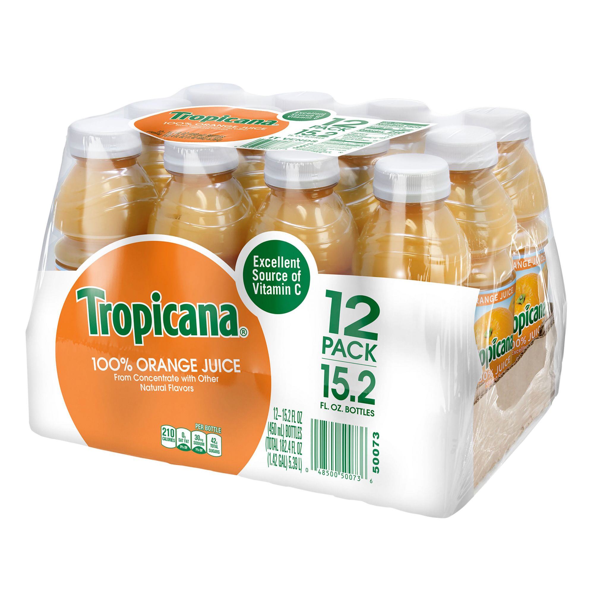 100% Juice, Orange, 10oz Bottle, 24/Carton