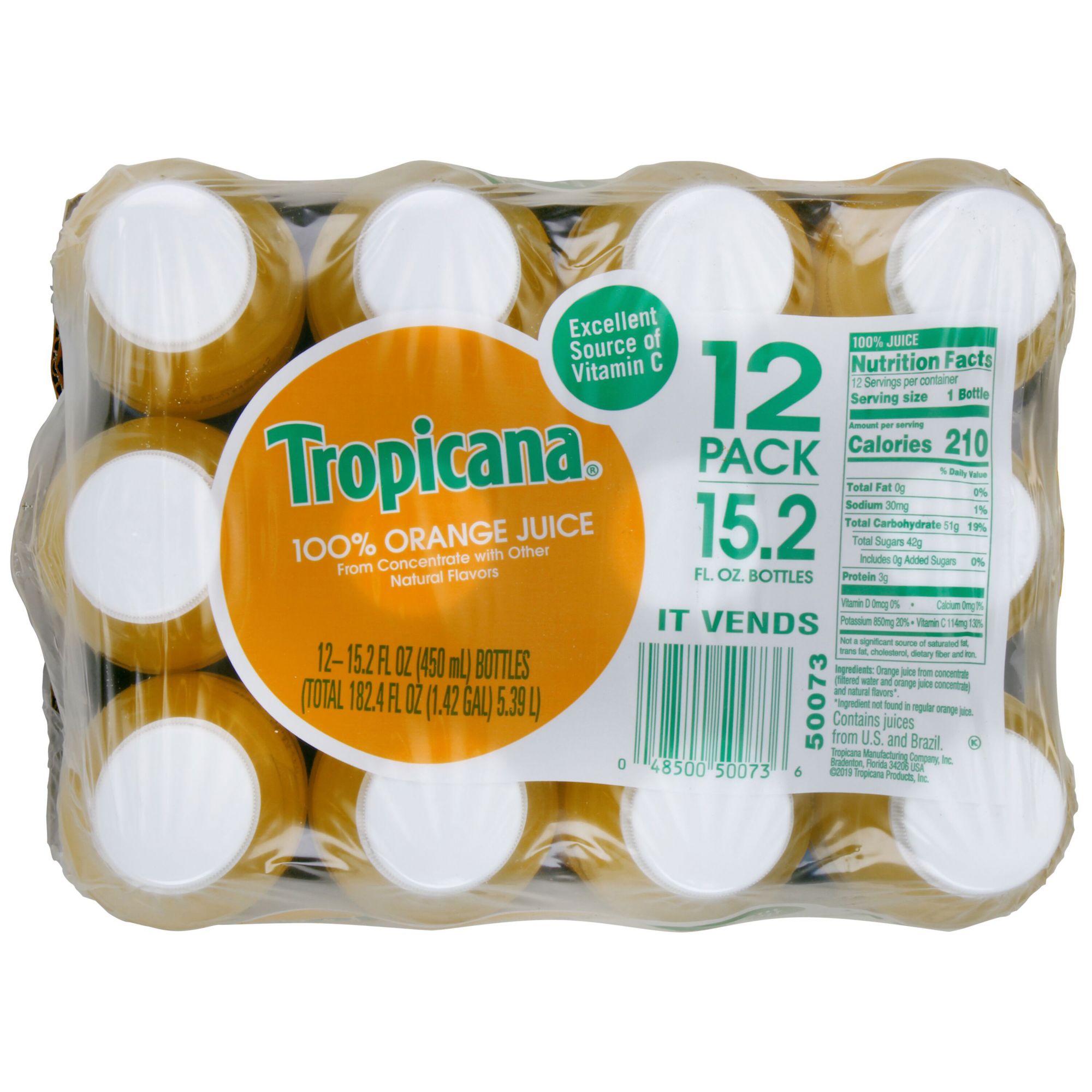 Tropicana 100% Juice, Orange - 24 pack, 10 fl oz bottles