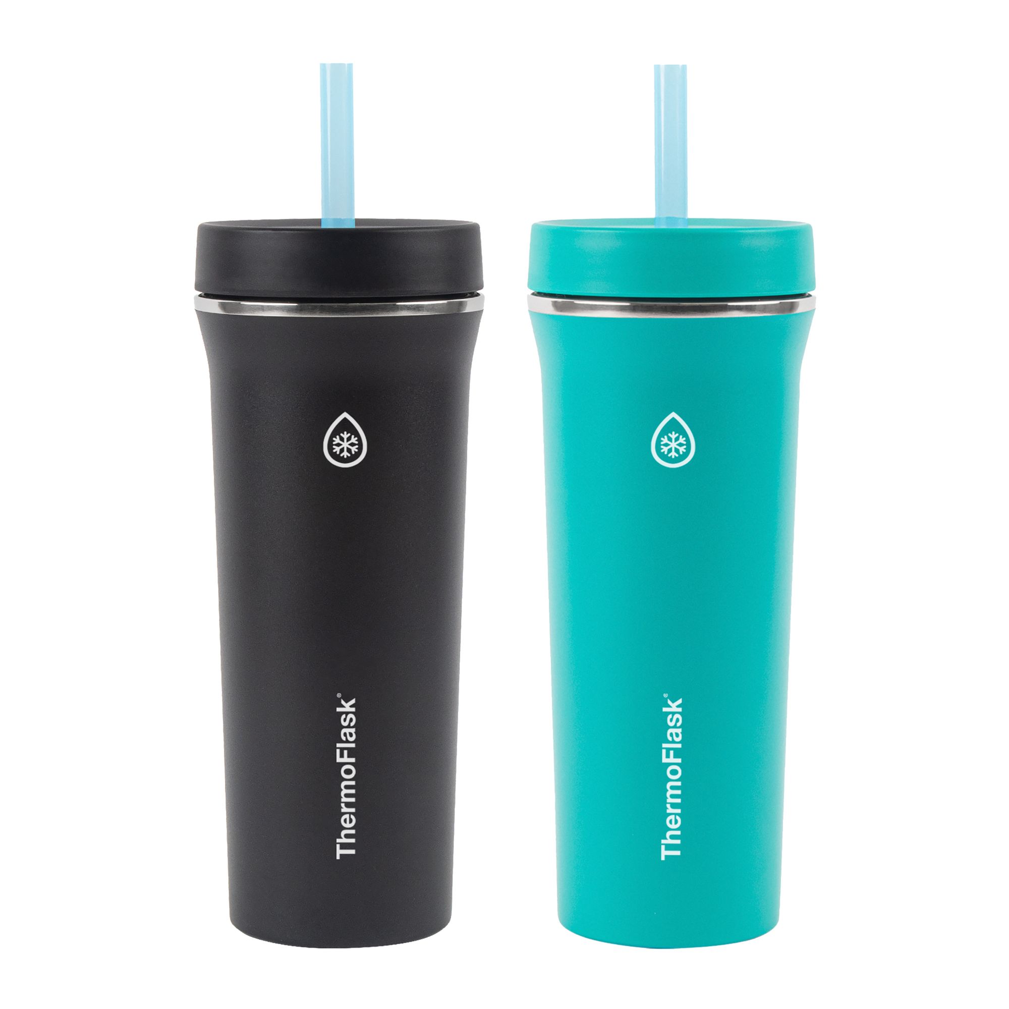 Double Layer Tumbler With Straw And Lid, Stainless Steel Travel