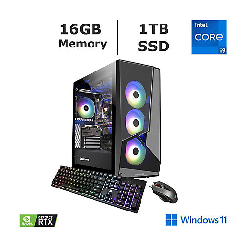 iBUYPOWER SlateMR294i Gaming Desktop, Intel Core i9 11900KF, 16GB DDR4 RAM, 1TB NVMe SSD, GeForce RTX 3070Ti 8GB