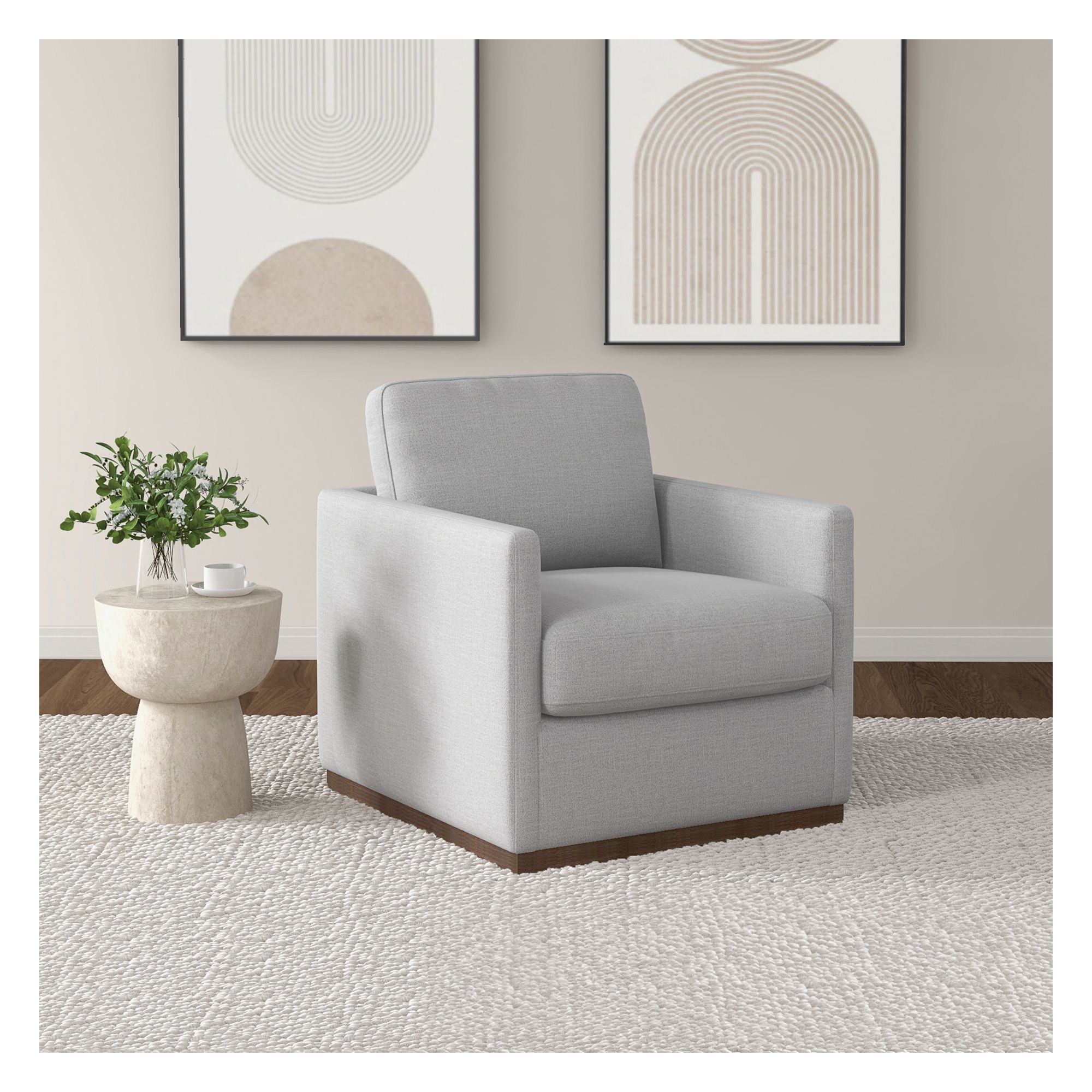 Farmhouse accent chair online with ottoman