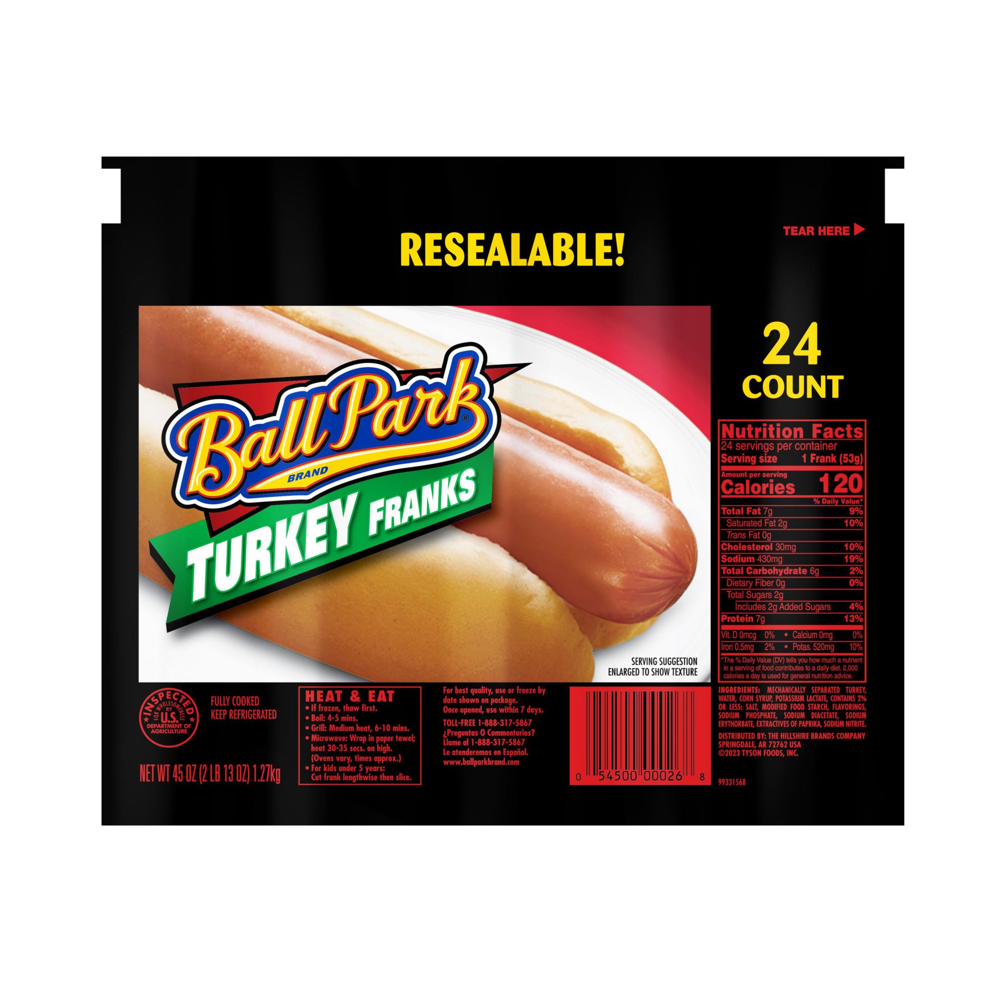 Turkey Hot Dogs  Ball Park® Brand