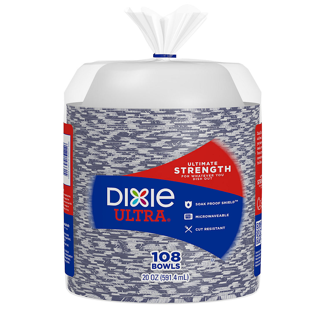 Dixie Ultra® Paper Bowl, 20 oz Printed Disposable Bowl, 108 Count