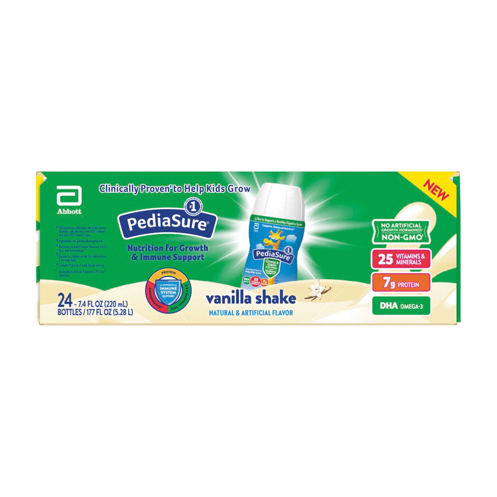 PediaSure Grow & Gain with Immune Support, Kids Protein Shake, 27 Vitamins  and Minerals, 7g Protein, Helps Kids Catch Up On Growth, Non-GMO