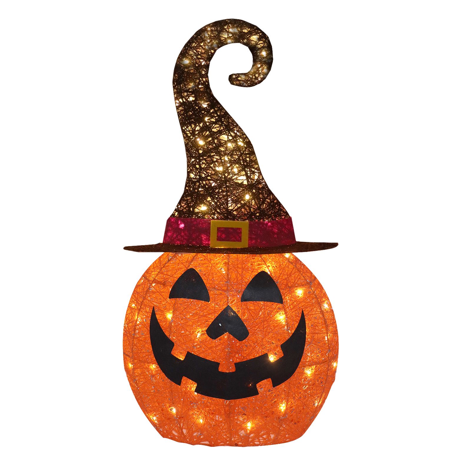 Set of Spooky Halloween Light Up Pumpkins! Flashing LED Fabric