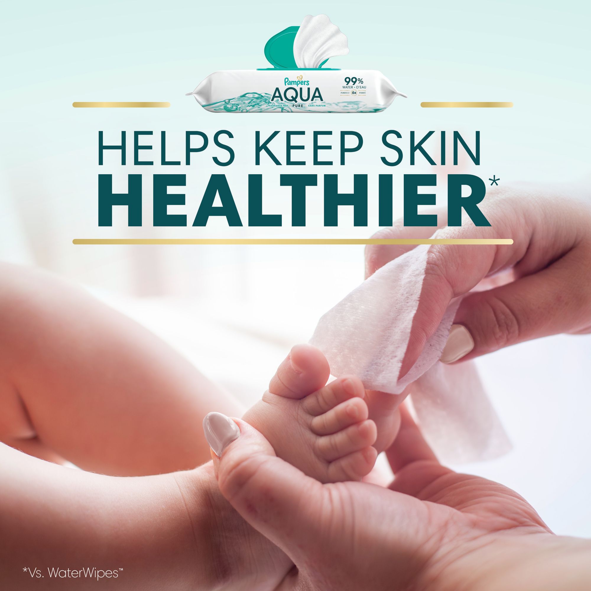 Pampers Aqua Pure Sensitive Baby Wipes with Pop-Top, 13 pk./728 ct.