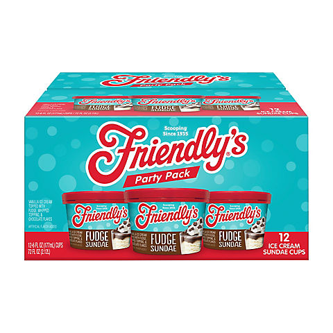 Friendly's Fudge Sundae Party Pack Cups, 12 pk./6 fl. oz.