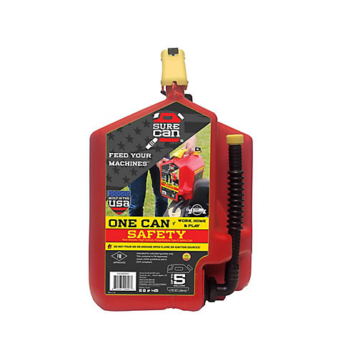 SureCan 5 Gallon Type II Safety Gasoline Can - Red