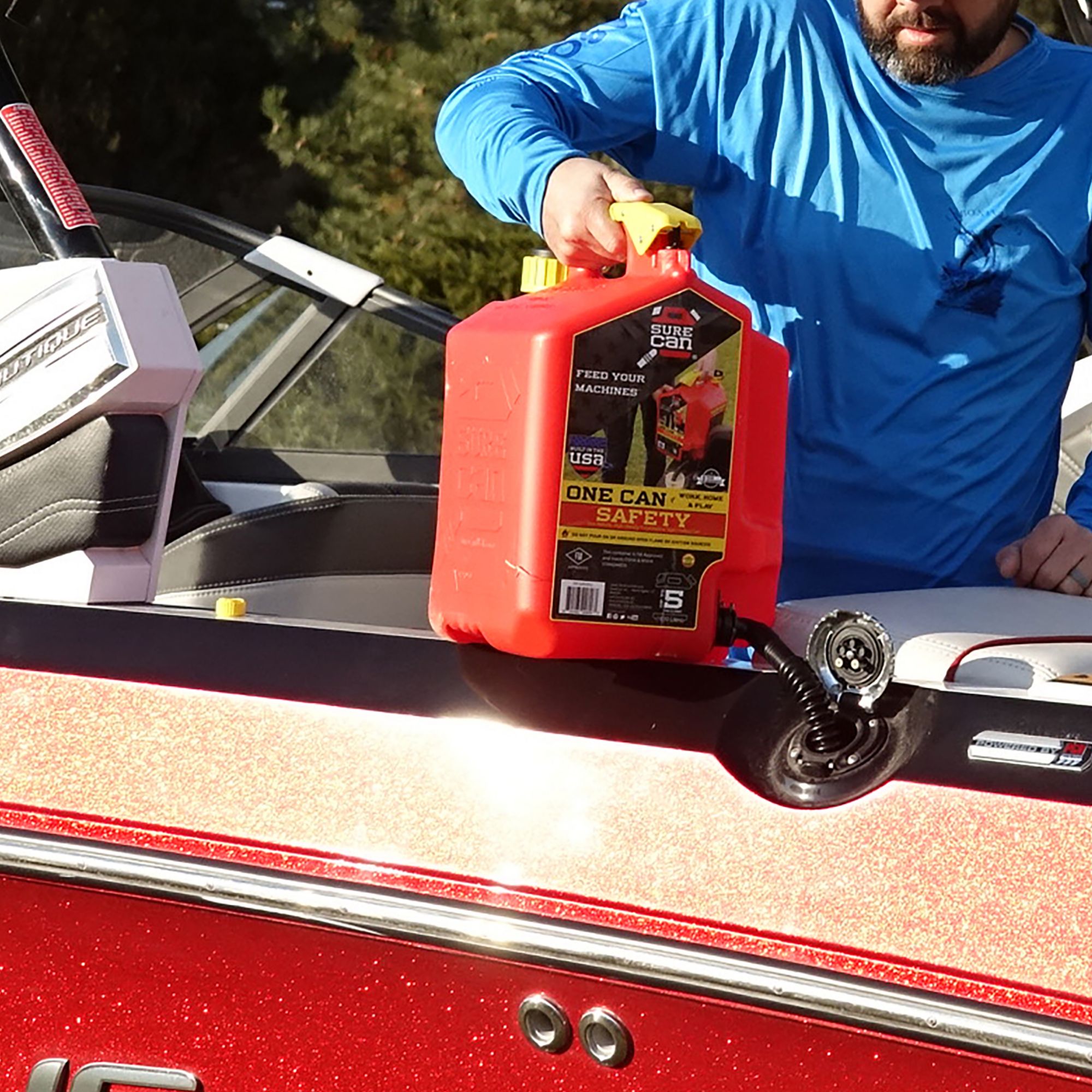  Surecan CRSUR5G1 Gasoline CAN, 5.0 Gallon, Red, 640 Fl Oz :  Automotive