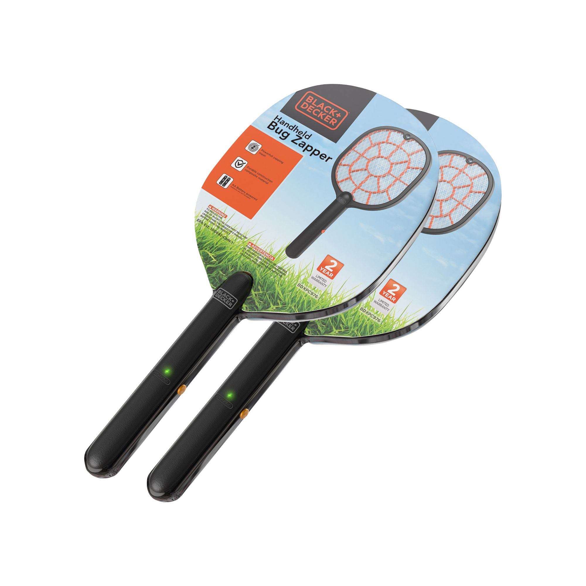 BLACK+DECKER Electric Fly Swatter- Fly Zapper- Tennis Bug Zapper Racket-  Battery Powered Zapper- Electric Mosquito Swatter- Handheld Indoor &  Outdoor