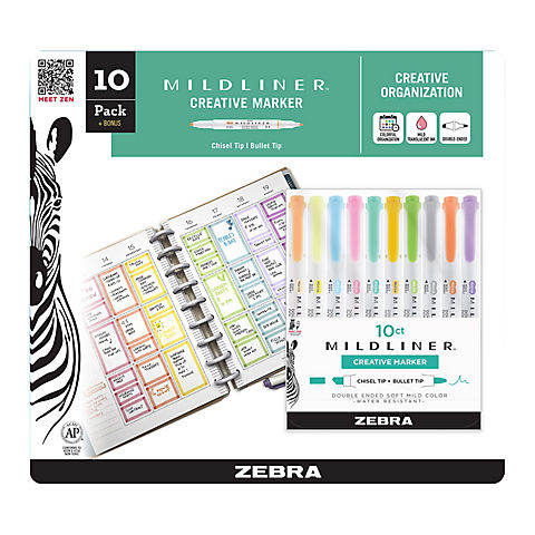 Zebra Mildliner Double-Ended Highlighters, 10 ct. - Assorted Colors