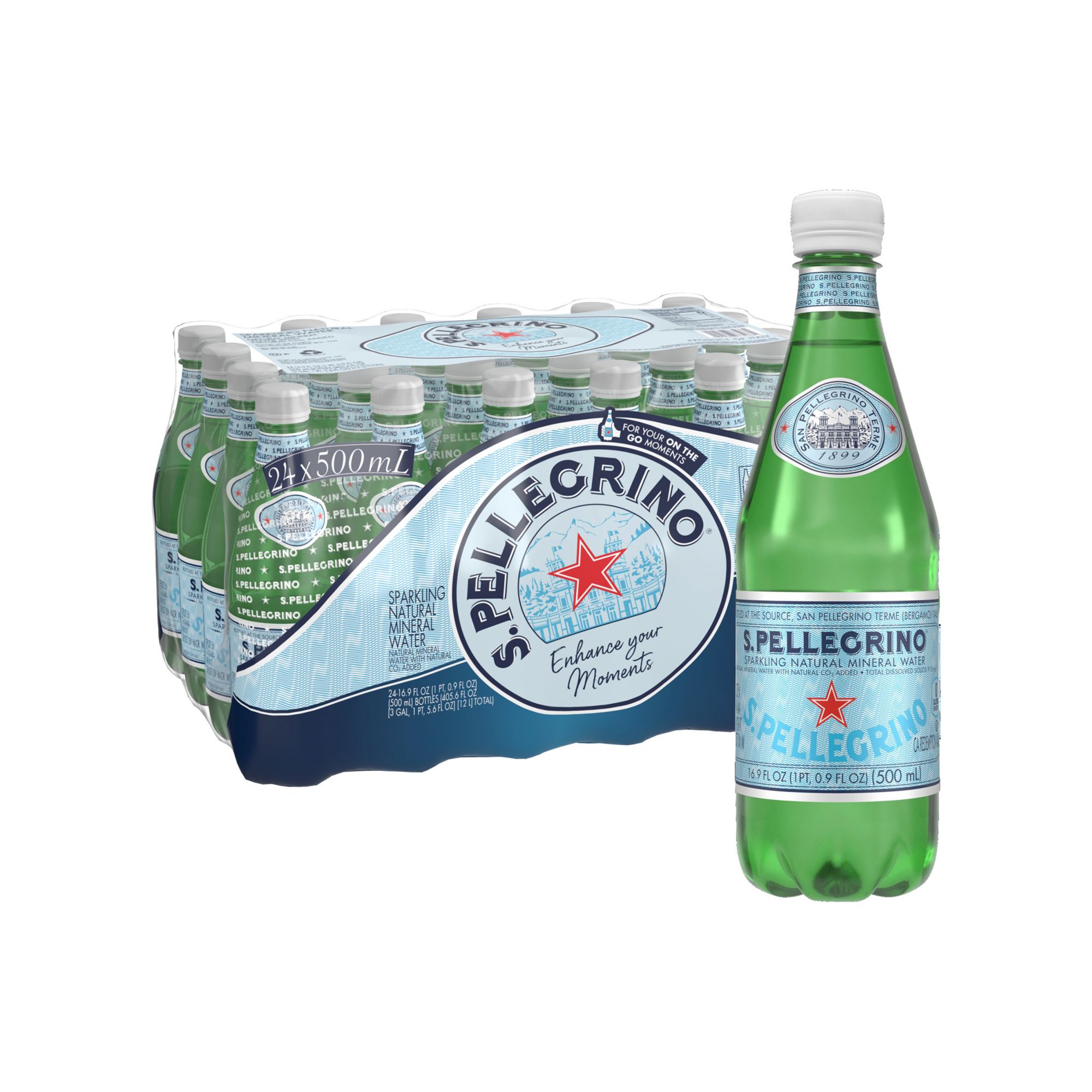 San Pellegrino Sparkling Water 24/16.9 oz glass - Beverages2u