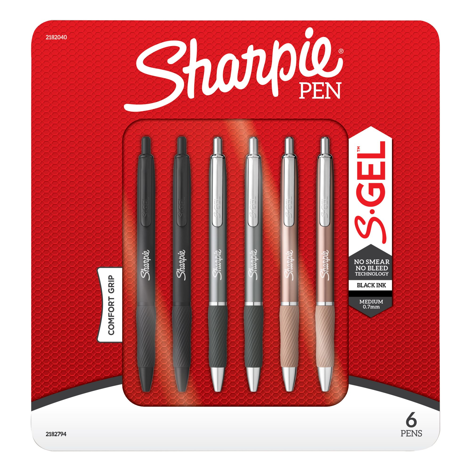 Sharpie S-Gel Gel Pens, Medium Point, 0.7mm, Assorted Ink Colors, 4 + 1  Bonus, 5 Count 