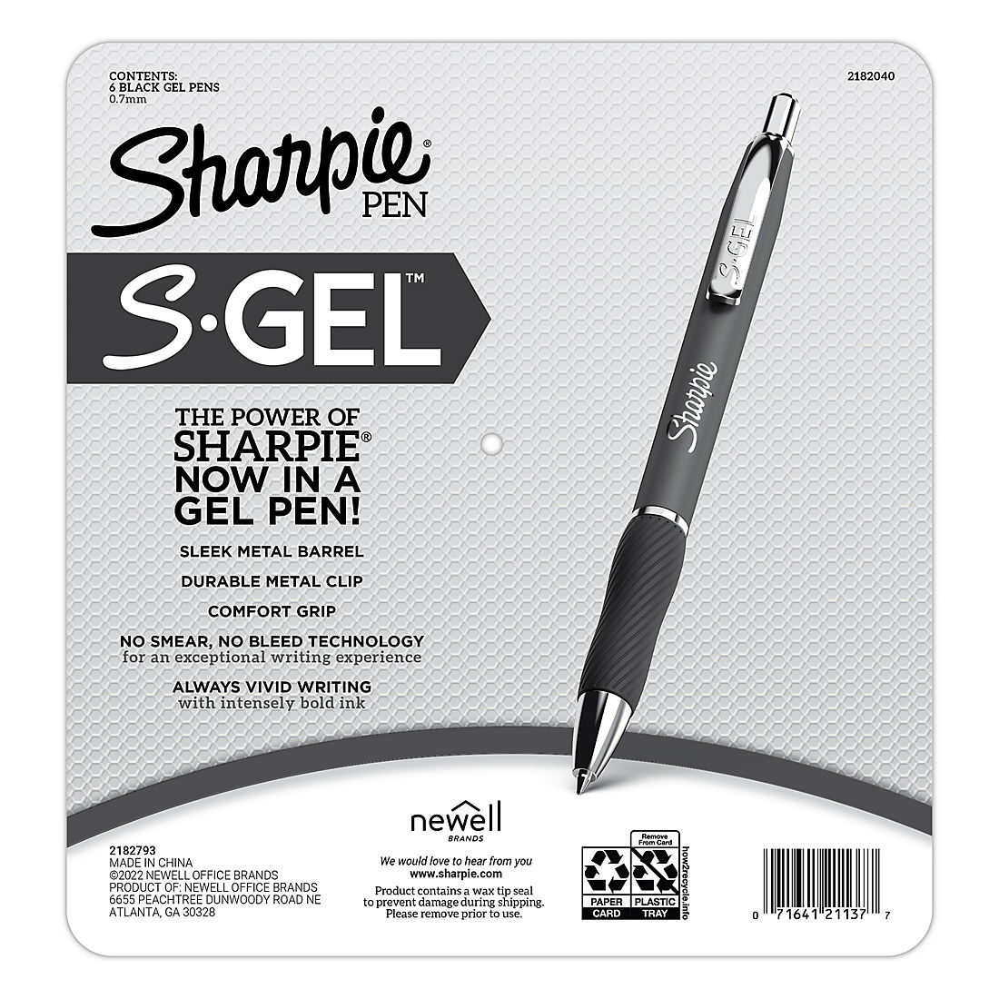  Sharpie S-Gel, Gel Pens, Sleek Metal Barrel, Matte Black,  Medium Point (0.7mm), Black Ink, 4 Count : Office Products