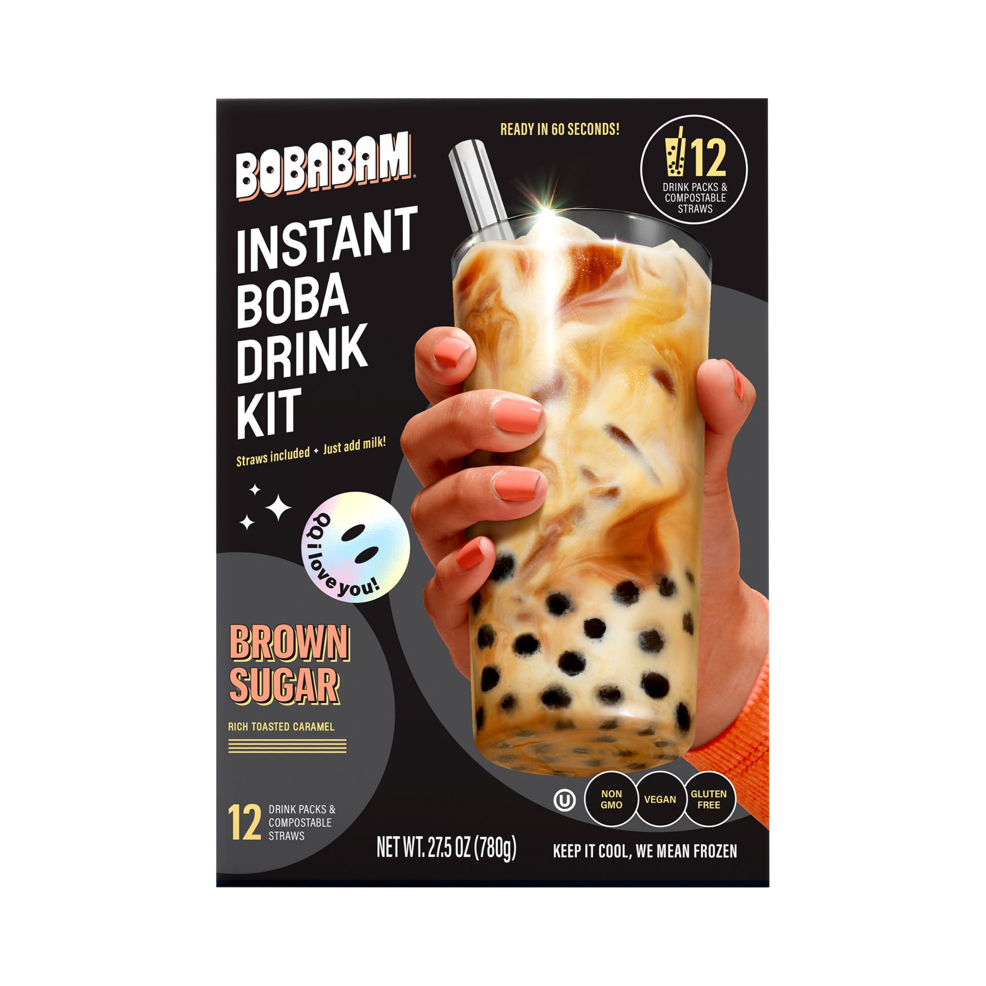 BobaBam Instant Brown Sugar Boba Kit, 12 pk.