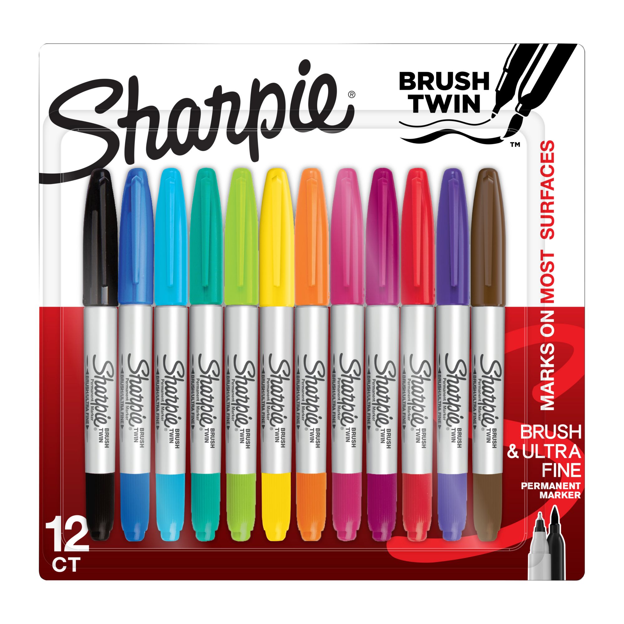 Sharpie Permanent Markers 6 Pack Assorted Sizes Ultra Fine Tip Fine Tip and Chisel Tip Permanent Markers - Black