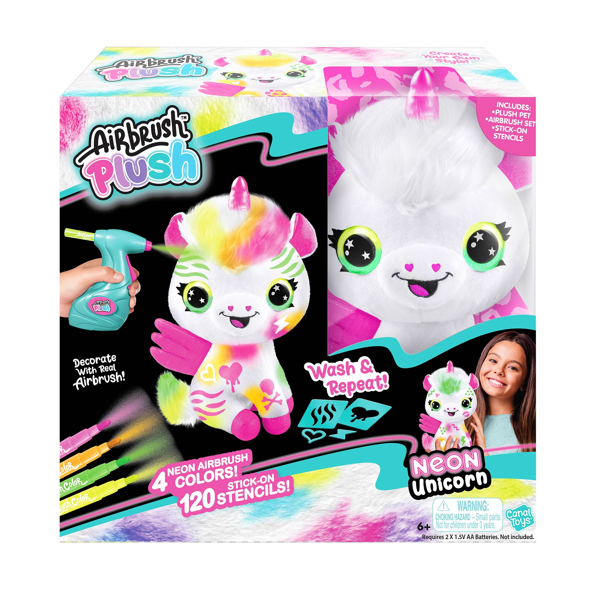 Canal Toys - Our AirBrush Plush line is a parent's dream. Your child can  paint fun designs on their favorite stuffy. Then you can just pop it in  the washer, clean it