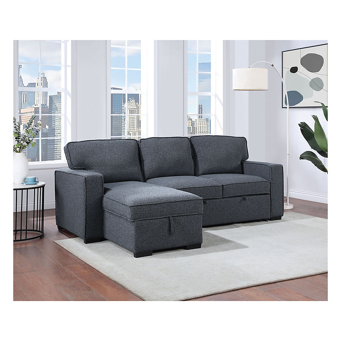 Sectional With Pullout Bed Blue Bj S