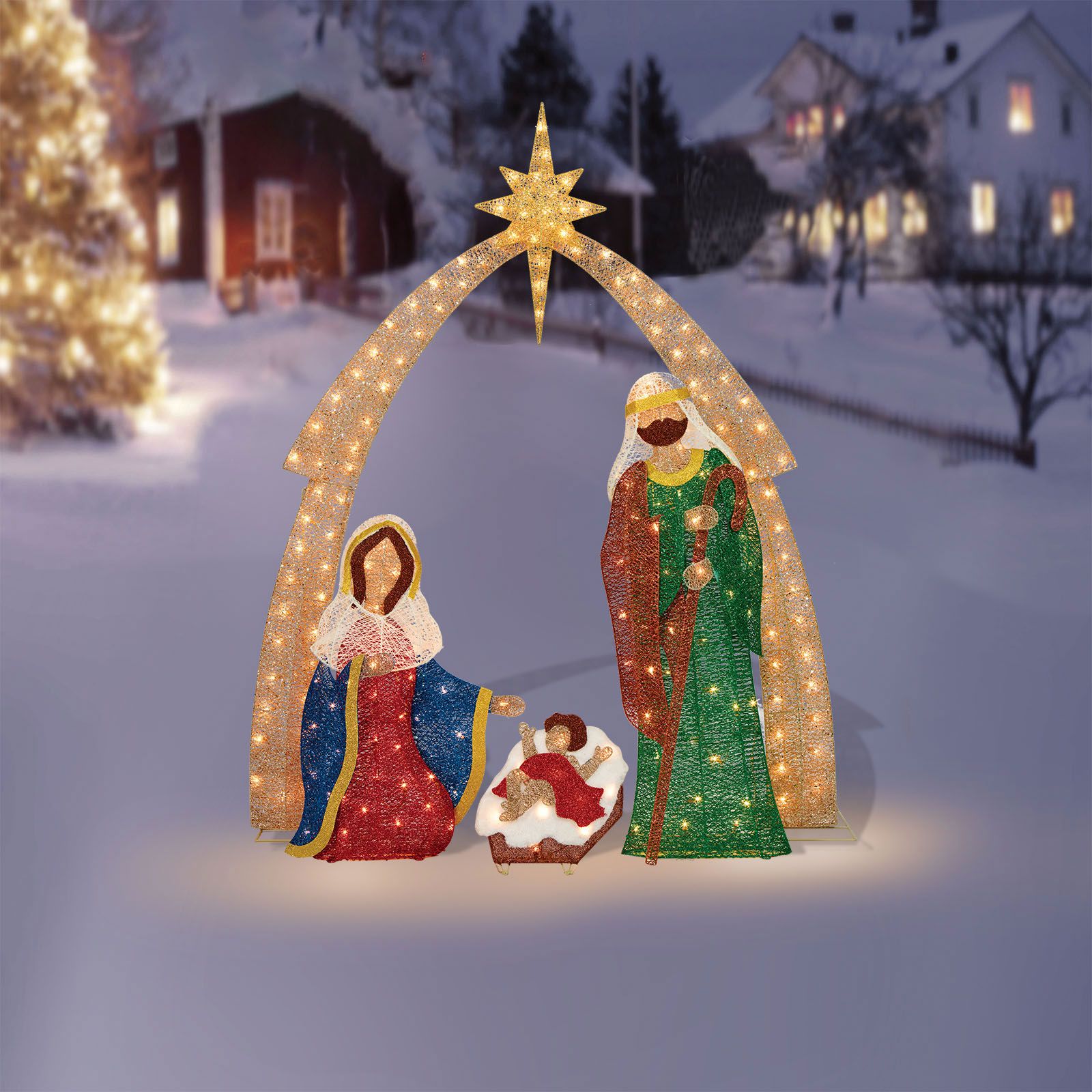 Glowing Christmas Snow Tree Ornaments - Desktop Decorations With