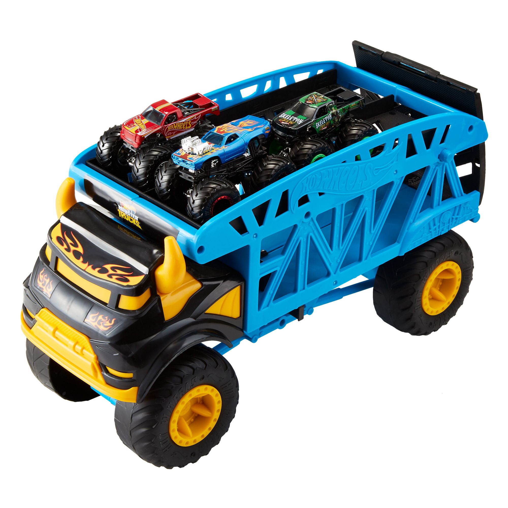 Monster Trucks Monster Mover + 3 Trucks Vehicle by Hot Wheels at