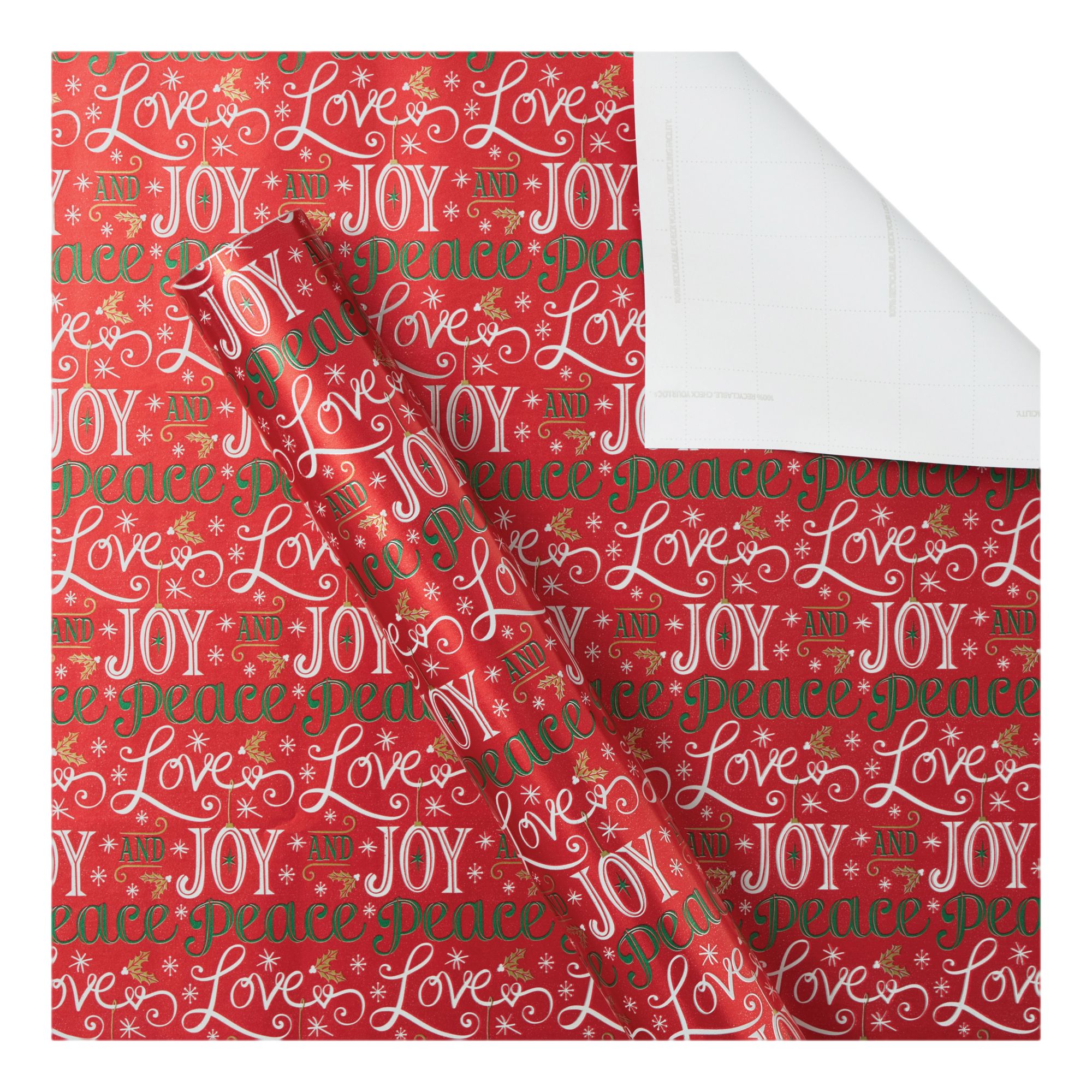 Get 100 Sq Ft Holographic Merry Christmas Wrapping Paper Set - 4