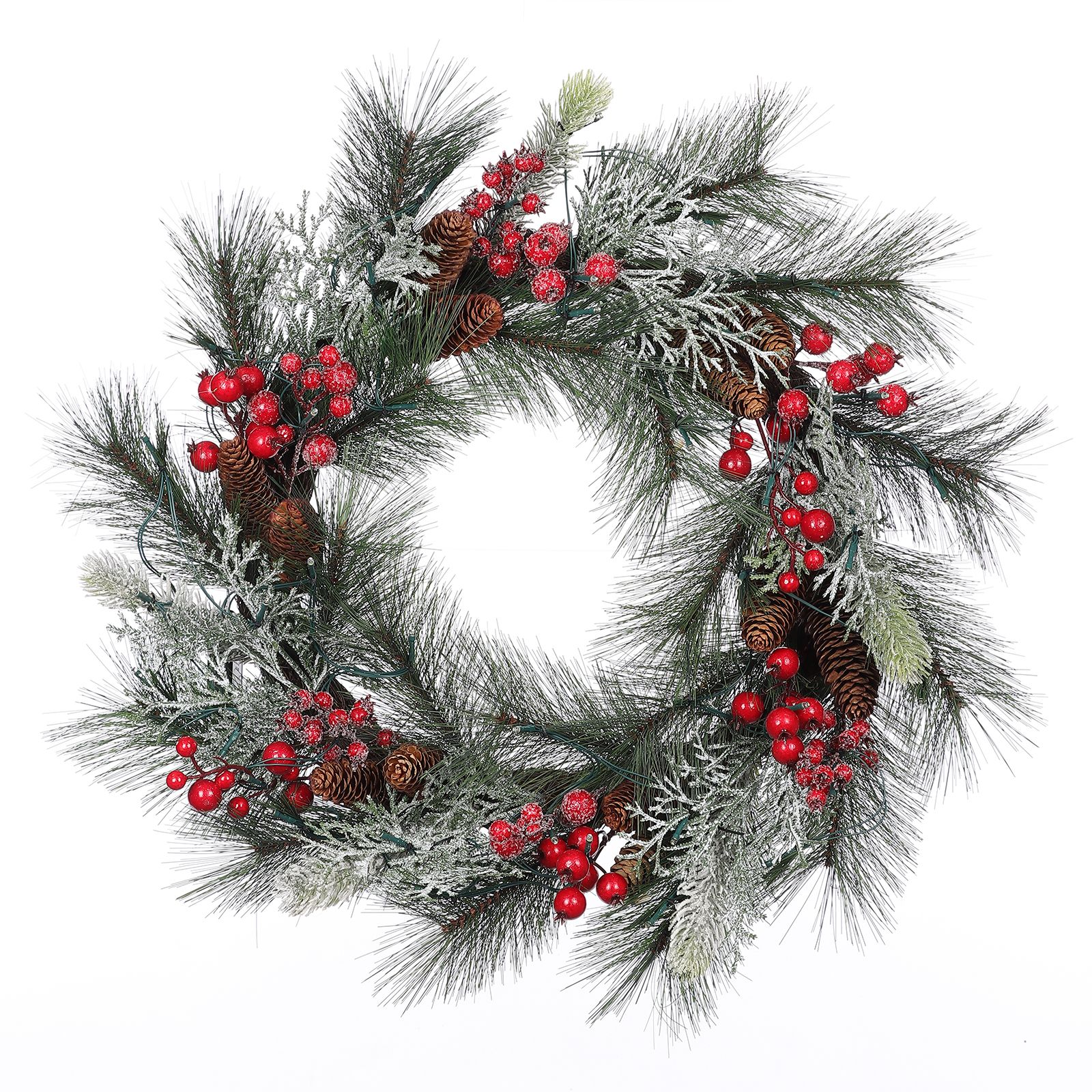 Premium Photo  Christmas wreath with spruce needle branches and red  berries christmas decor watercolor