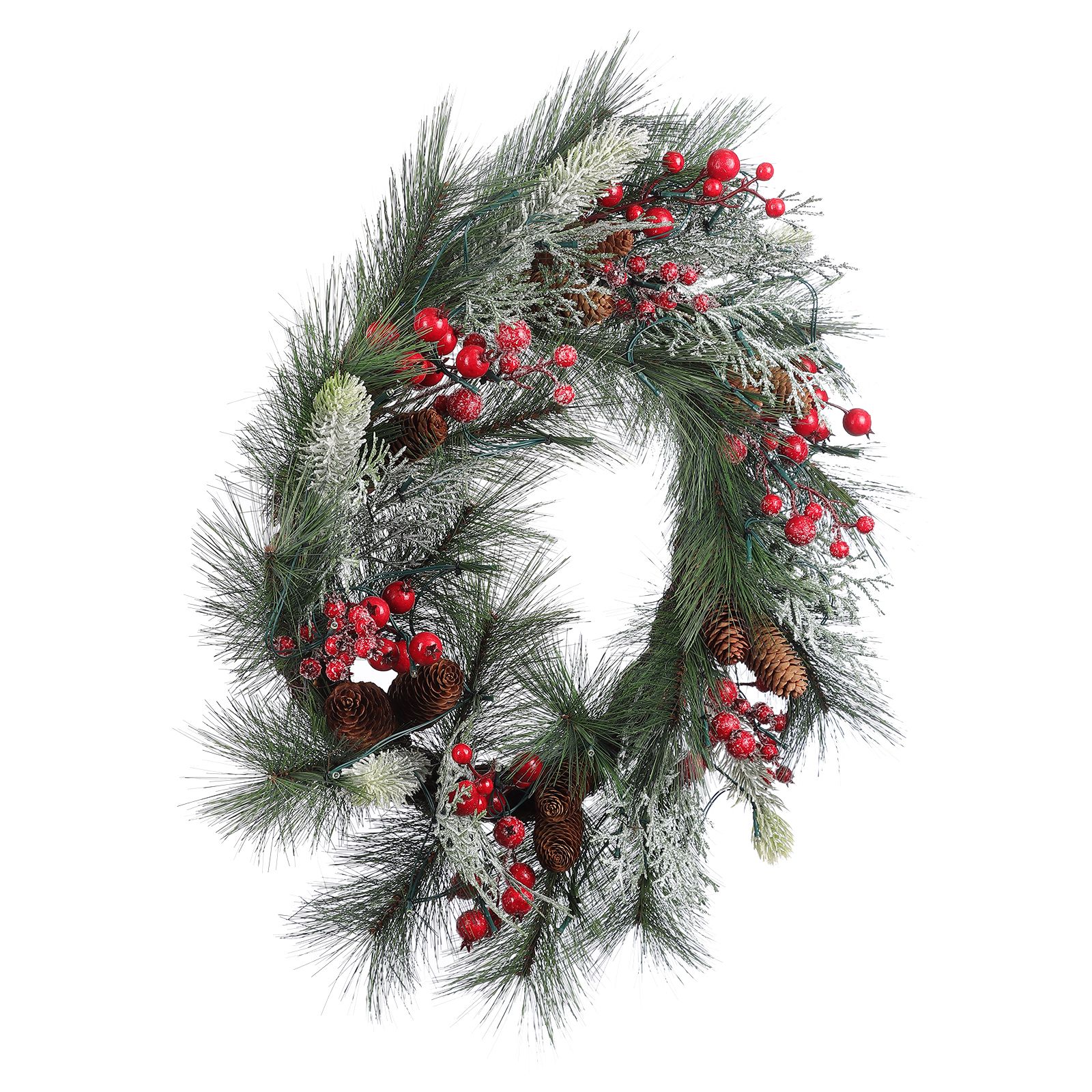 Premium Photo  Christmas wreath with spruce needle branches and red  berries christmas decor watercolor