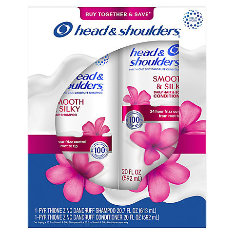 Head and Shoulders Paraben Free Smooth & Silky Shampoo and Conditioner, 2 pk./20.7 oz.