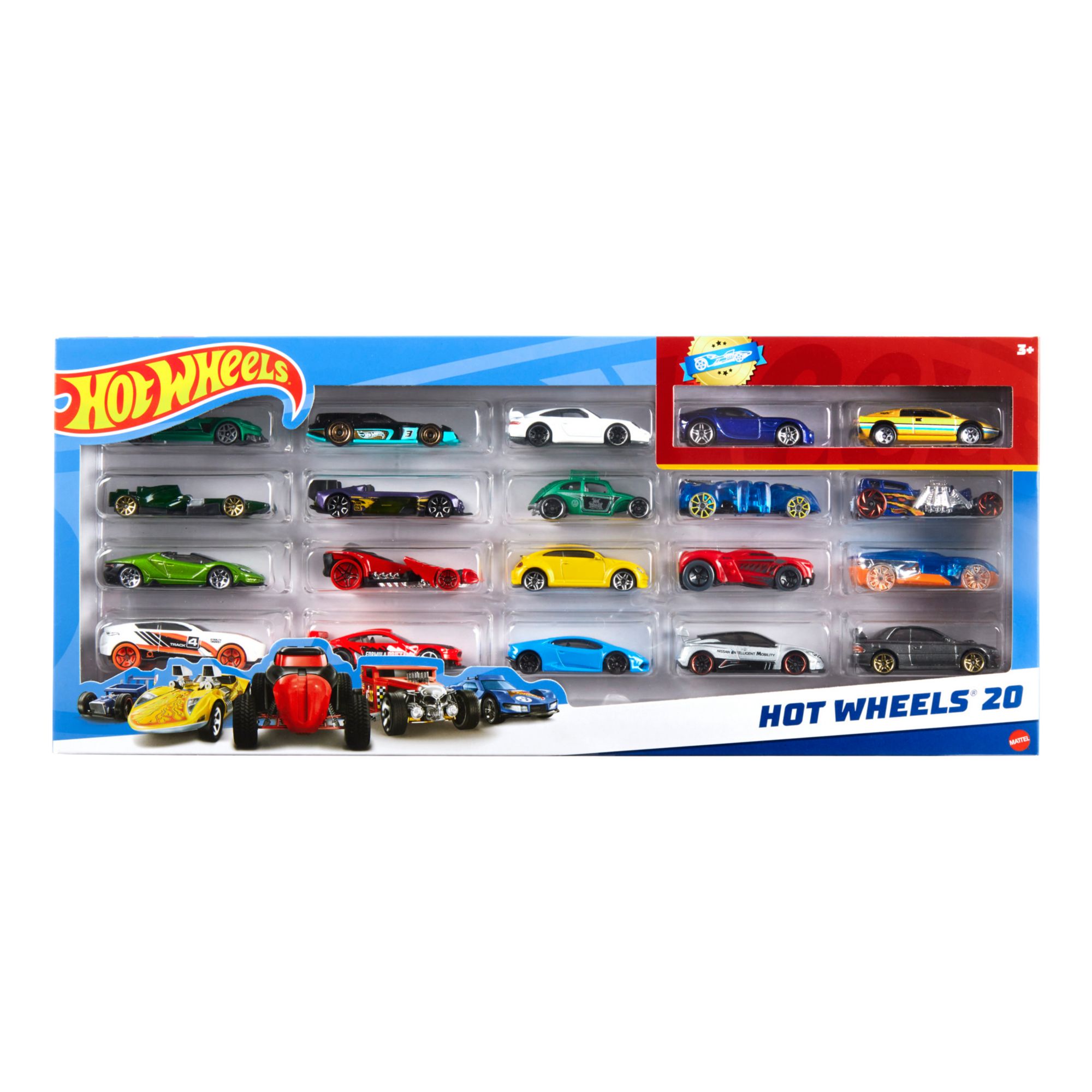 Hot Wheels 10 Cars Gift Pack, Assorted Metal Cars, Multicolor, Kid