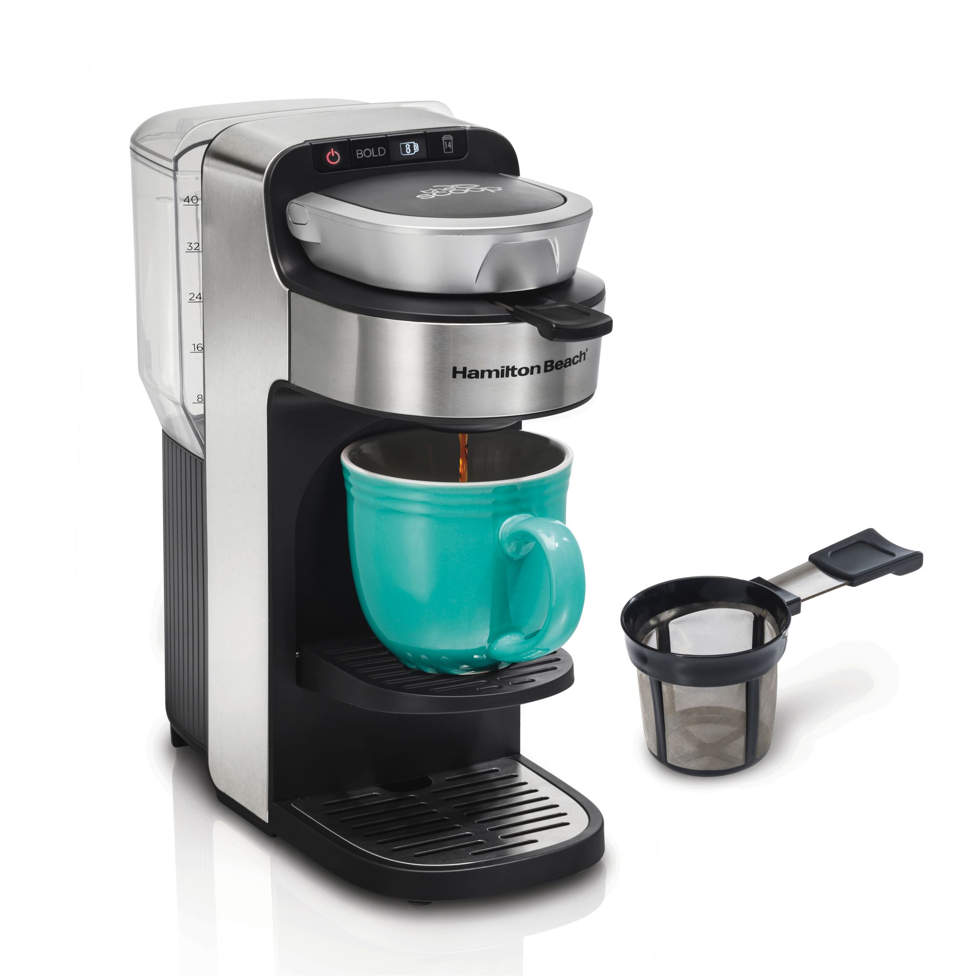 Hamilton Beach Black Programmable Single-Serve Coffee Maker with Hot Water  Dispenser - Bed Bath & Beyond - 9956613