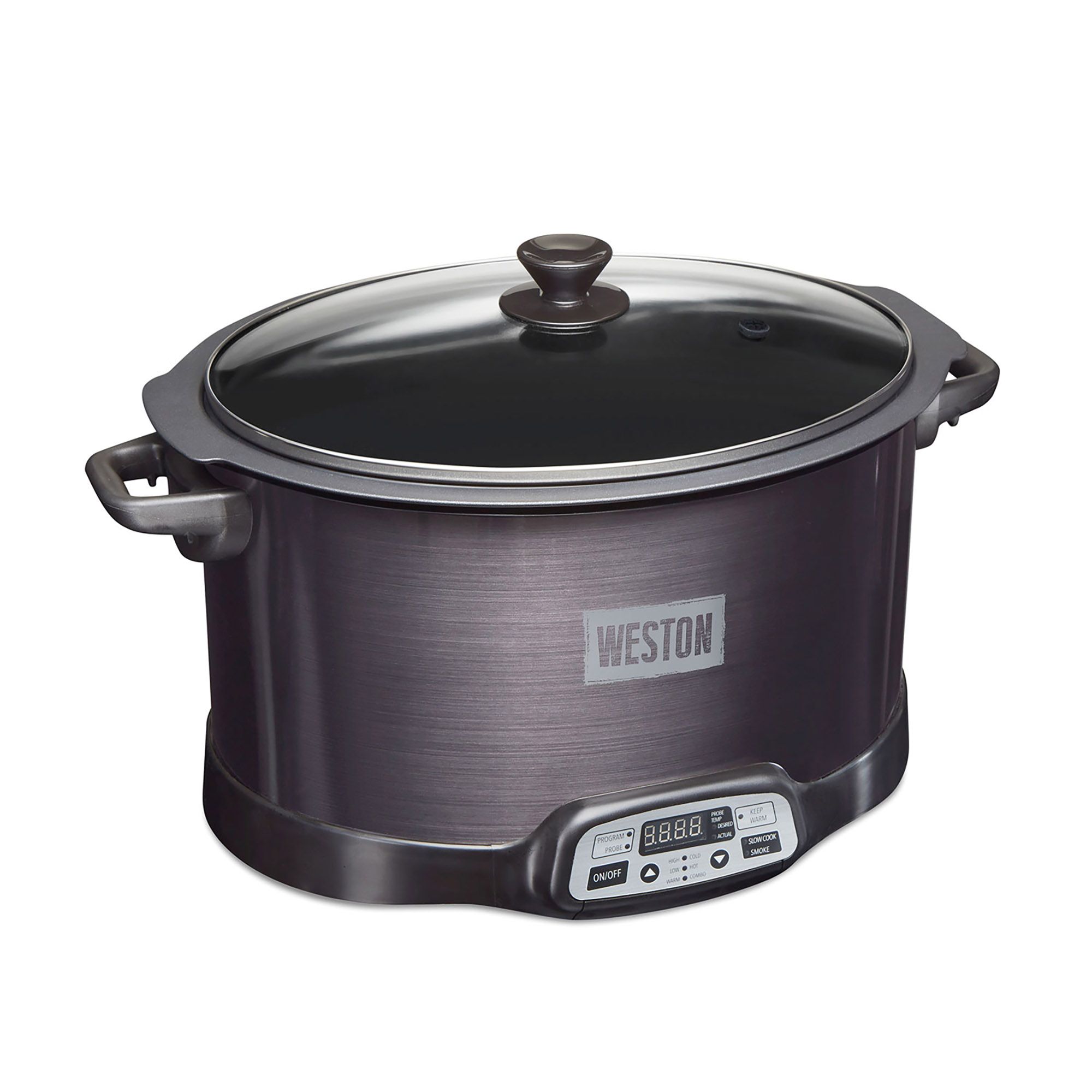 Weston 2-in-1 Indoor Smoker and Slow Cooker - Black and Stainless Steel