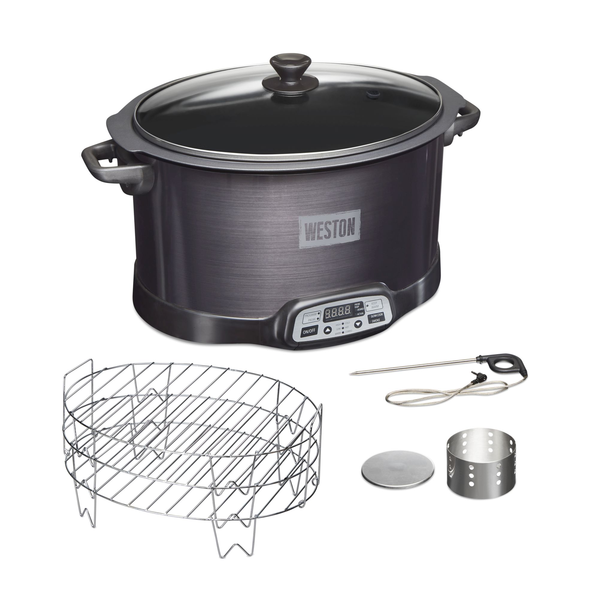 Weston 2-in-1 Indoor Smoker & Slow Cooker, Black