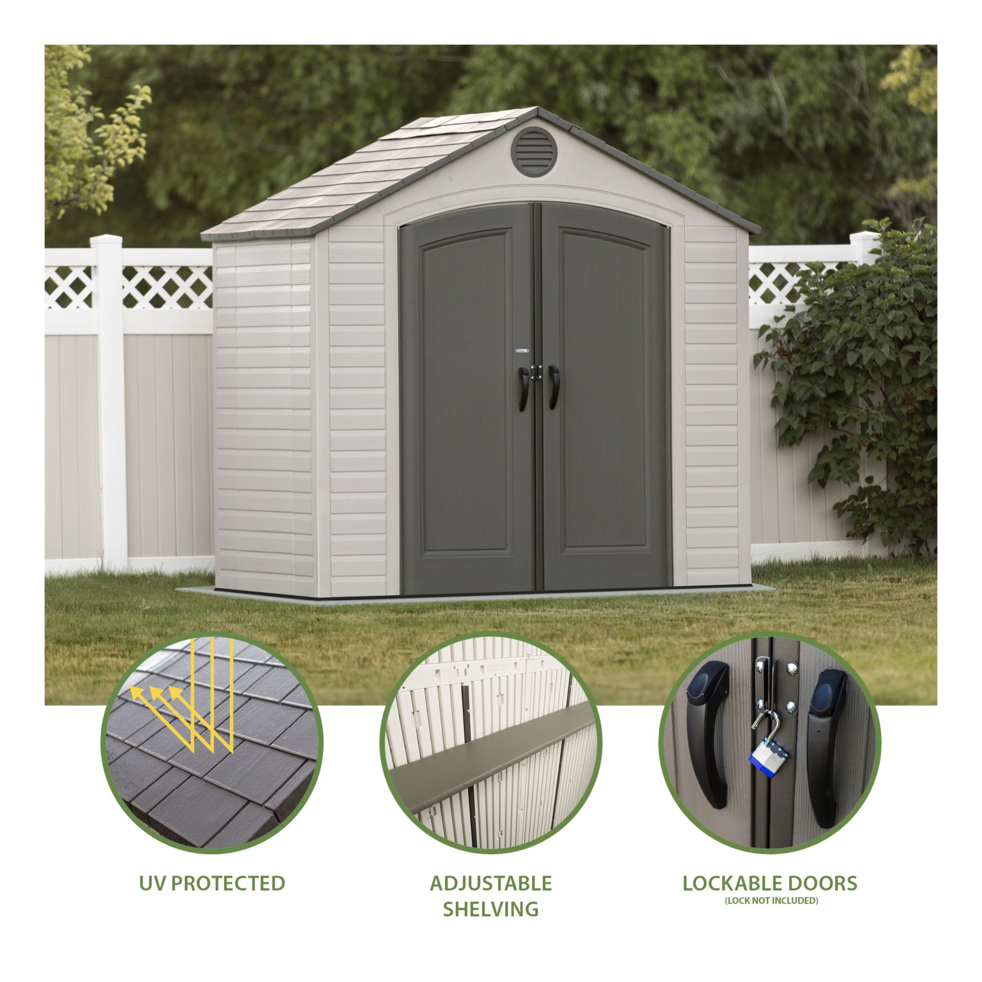 Lifetime 8 ft. x 7.5 ft. Outdoor Storage Shed