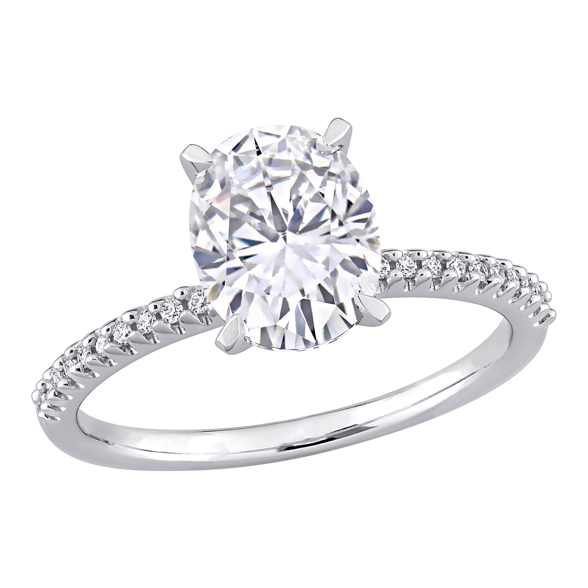 3ct Enhanced Round Diamond Solitaire Engagement Ring 14K White Gold