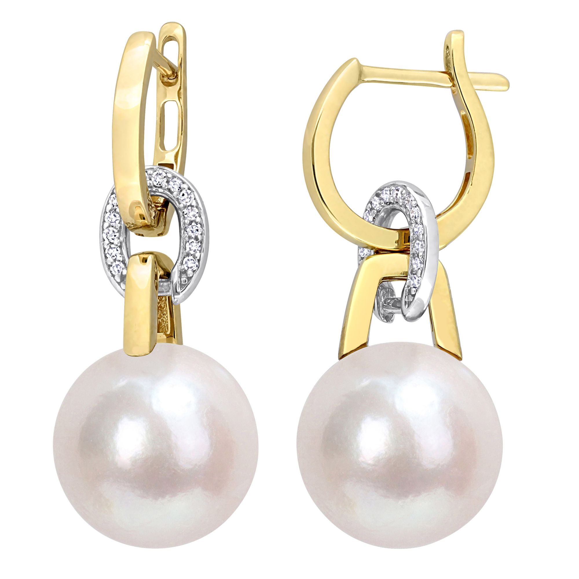 14k white deals gold pearl earrings