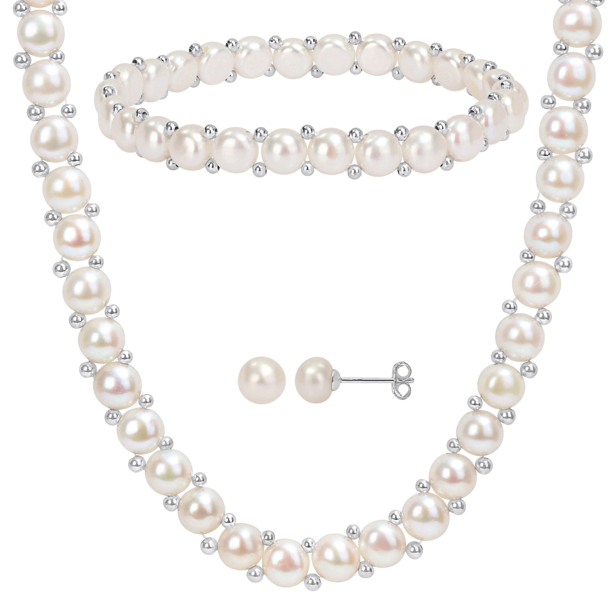 Double strand pearl necklace