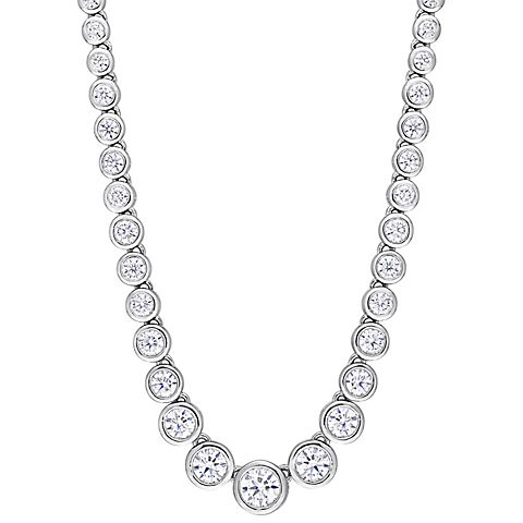 2.75 ct. t.g.w Moissanite Graduated Necklace in Sterling Silver