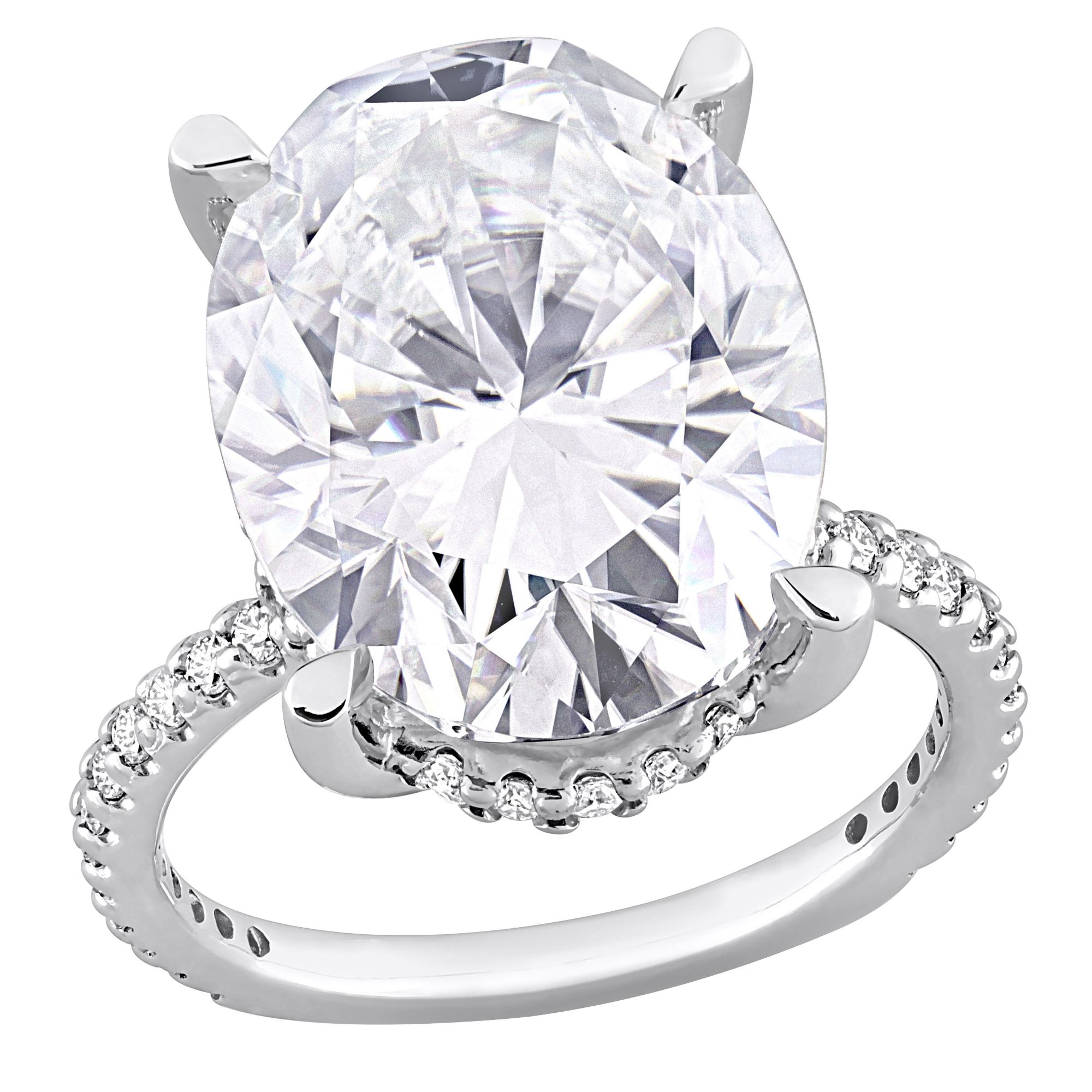 White moissanite store engagement rings