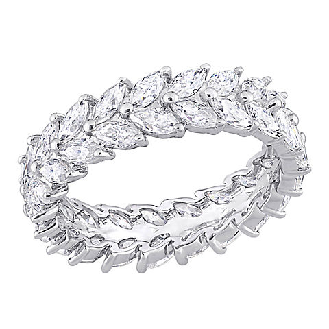 4.2 ct. DEW Moissanite Marquise Eternity Band in Sterling Silver