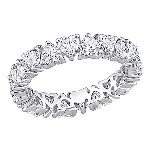 3.37 ct. t.g.w. Moissanite Heart Eternity Ring in Sterling Silver