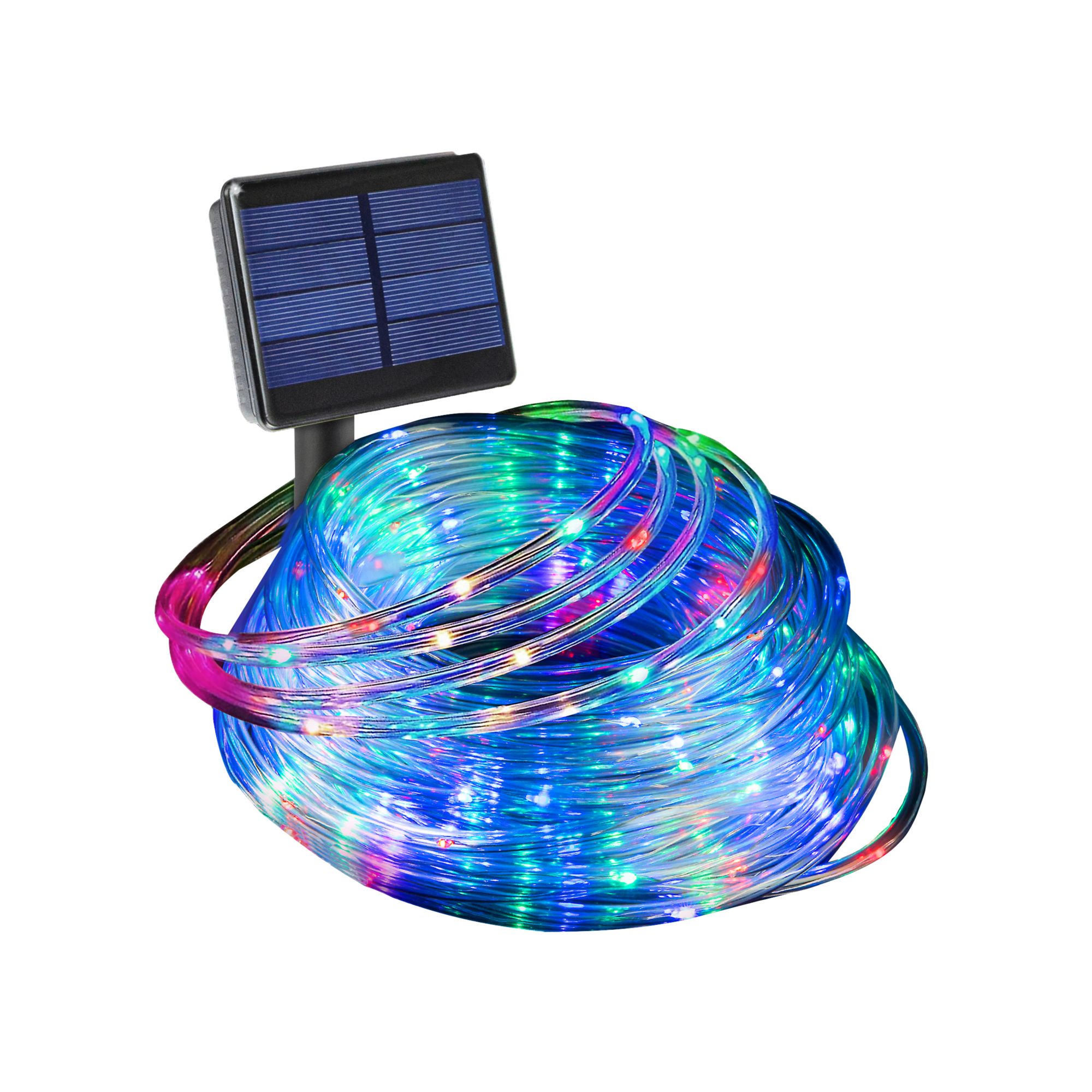 Solar LED Rope Lights, Bright White & Red/White/Blue Solar Rope Lights