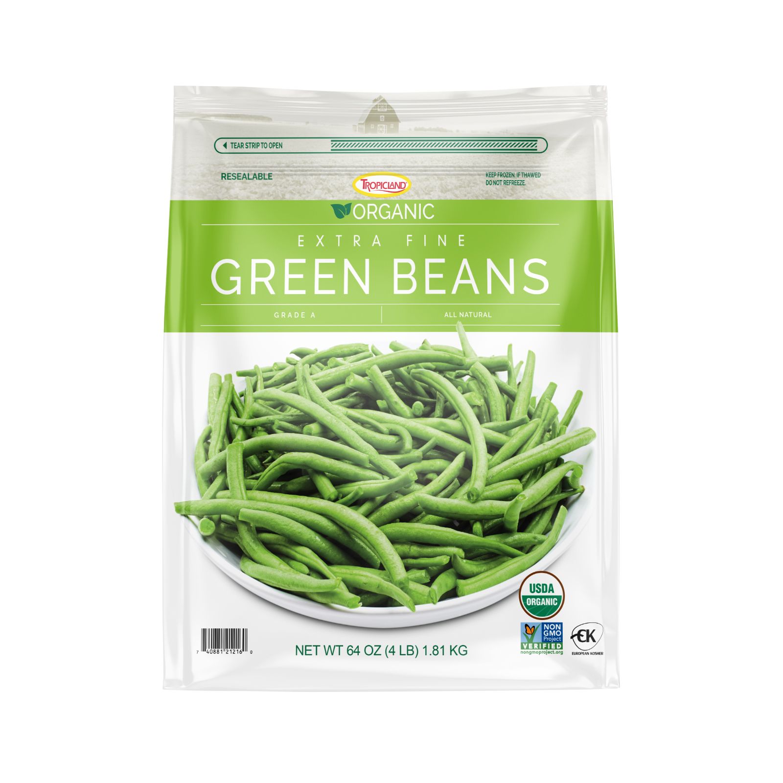 Great Value Steamable Fine Green Beans, Frozen, 12 oz