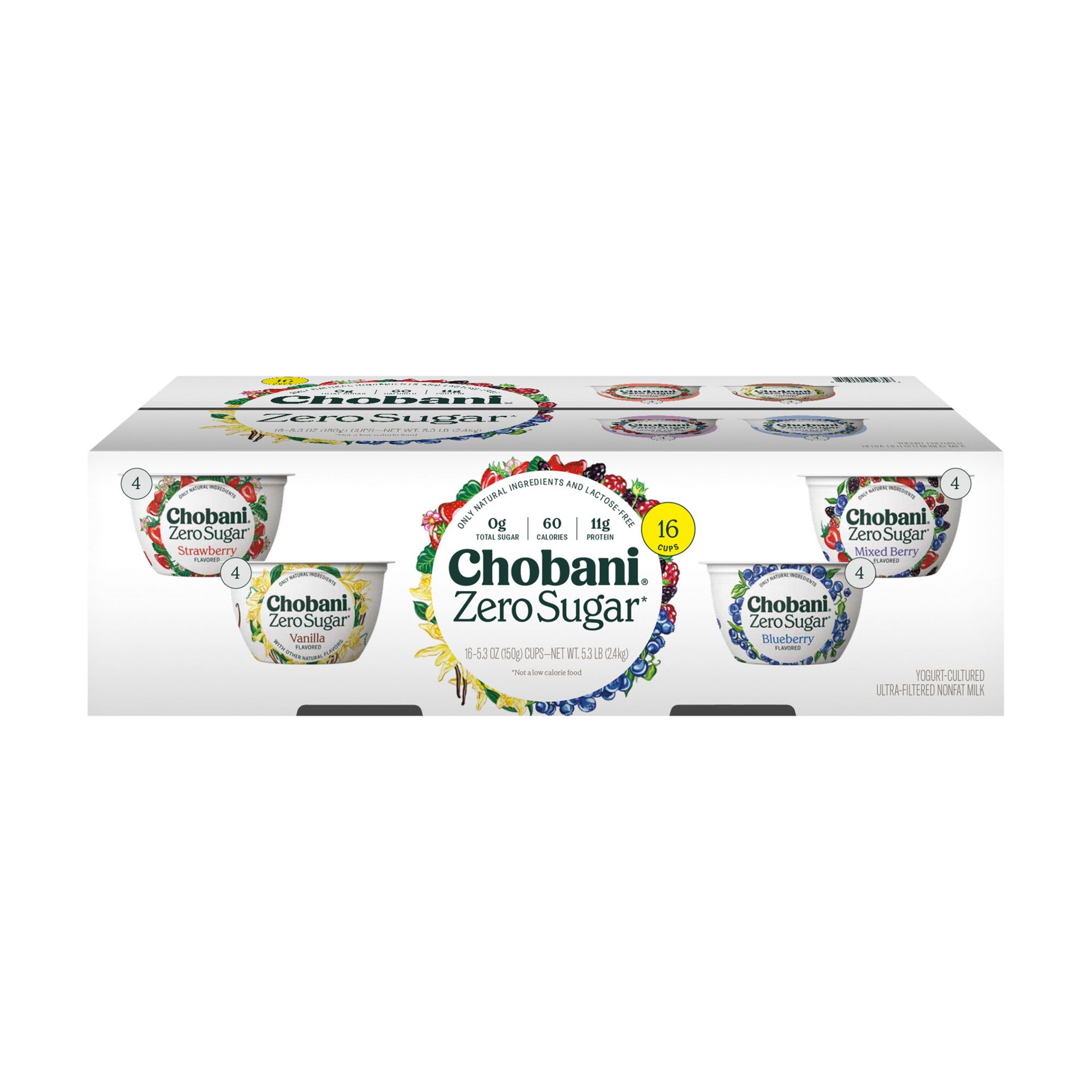 Chobani with Zero Sugar, Sugar Free Greek Yogurt, Vanilla, 5.3 oz